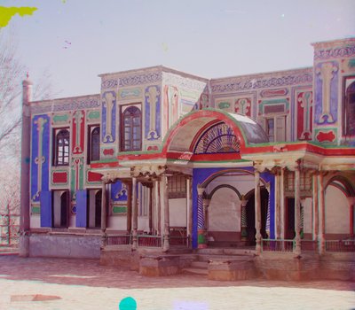 Facade of the summer palace of the last Emir of Bukhara, 1905-1915 by Sergey Prokudin Gorsky